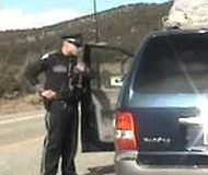 Trooper opens car door