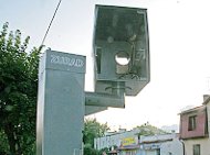 Destroyed Polish speed cam