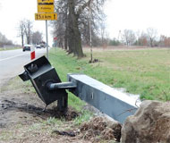 Polish speed camera knocked over