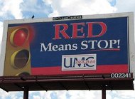Red Means Stop billboard