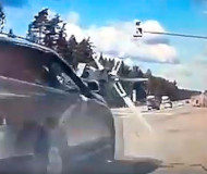 Russian speed camera rammed