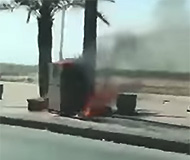 Camera burns in Saudi Arabia