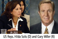 Reps. Hilda Solis and Gary Miller
