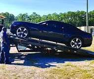 Car being towed