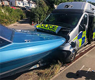 Boat crashes into speed camera