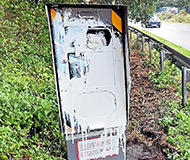 White paint on French speed camera