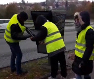 Yellow vests wrap a speed camera