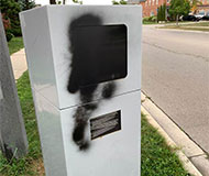 Spraypainted Canadian camera