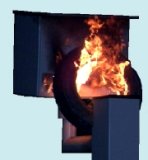 Burning gatso (stock photo)