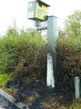 Destroyed speed camera